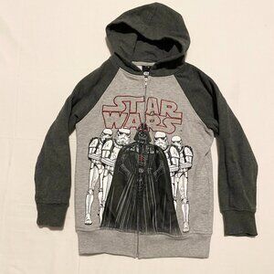 Star Wars Kids Boys Zip Up Hoodie Sweater Size Medium Flaws